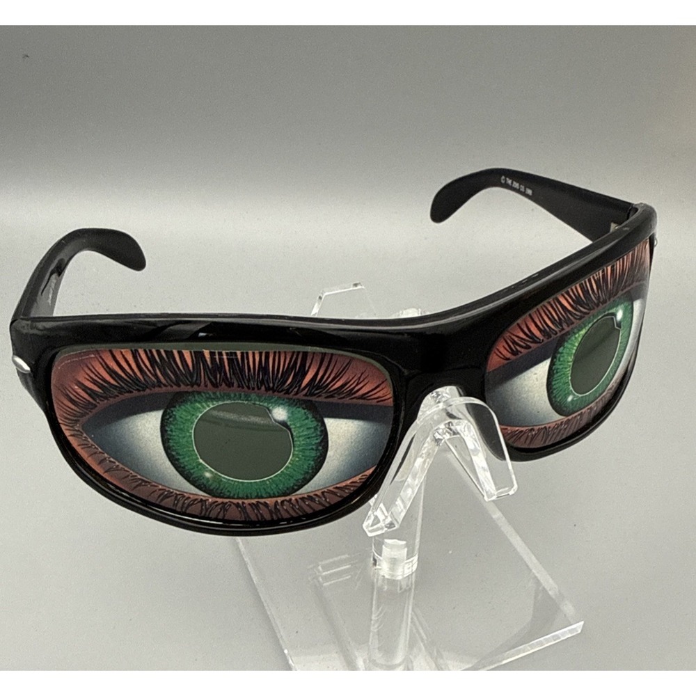 "Focus" - Unique Novelty Fun Glasses with Big Green Eyes/Lashes -Can see thru !